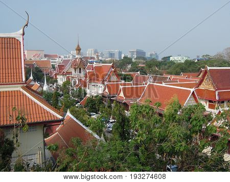 Bangkok, Thailand - 4 january 2012: Wat Chana Songkhram temple at Banglamphu on Bangkok, Thailand