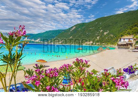 Agios Nikitas beach and resort in Lefkada Greece