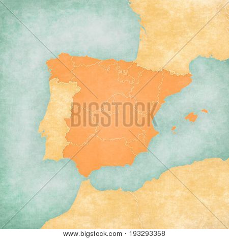 Map Of Iberian Peninsula - Spain (blank Map)