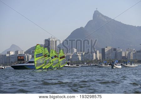 Rio de Janeiro Brazil - august 14 2016: Women's rs-x relay of the Rio 2016 Olympics Games