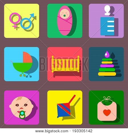 Perfect detailed baby icons made in vector
