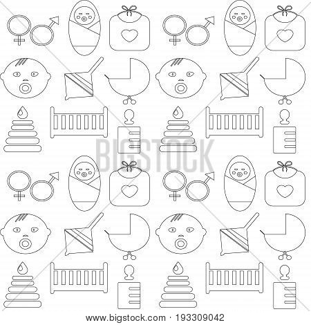 Perfect detailed baby icons made in vector