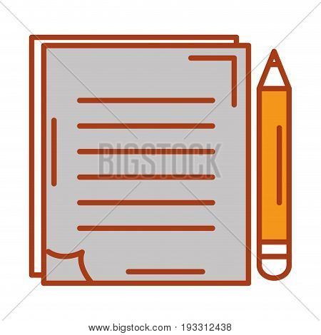document with pencil isolated iconvector illustration design