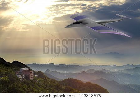 Private Jet Plane In The Sky With Nice Background