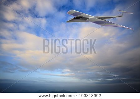 Private Jet Plane In The Sky With Nice Background