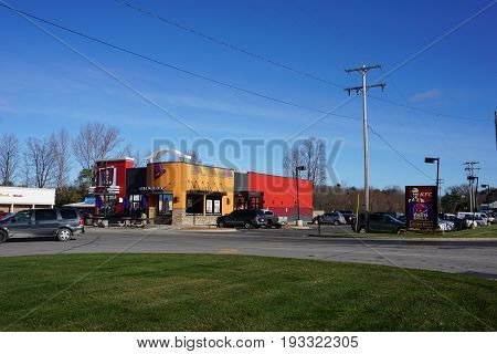 BAY VIEW, MICHIGAN / UNITED STATES - NOVEMBER 26, 2016: One may eat fried chicken at KFC, and tacos at the Taco Bell restaurant.