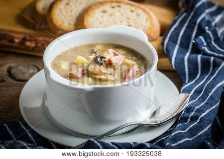 The Sour Soup Made Of Rye Flour.