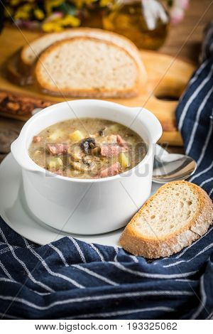 The Sour Soup Made Of Rye Flour.