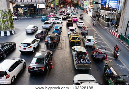 Traffic On The Streets Of Bangkok