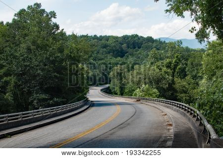 Landscape of the Blue Ridge Parkway in North Carolina