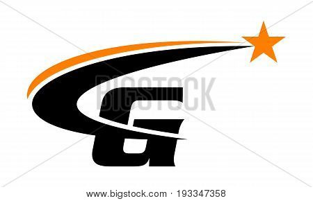 This image describe about Star Swoosh Letter G