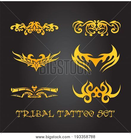 Tribal ornaments set for tattoo or deisngs
