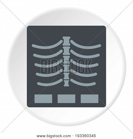 X Ray photo icon in flat circle isolated on white background vector illustration for web