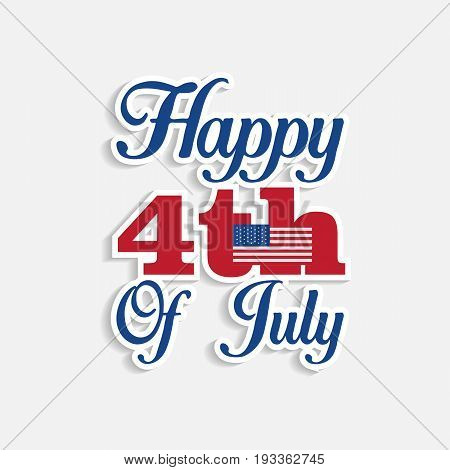 Isolated 4th of july lettering with flag