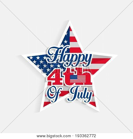 4th of july, happy independence day flag in star shape