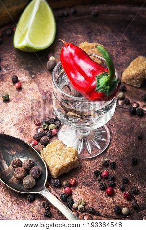 Alcoholic Drink With Red Pepper