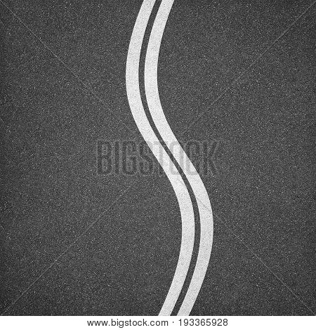 Asphalt texture background with two white line