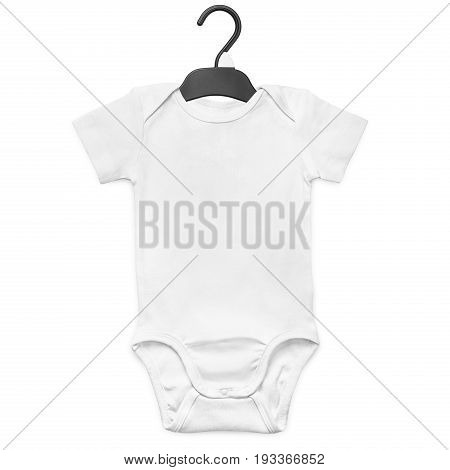 White baby onesie isolated over white background. Good for insert your design