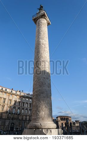 Views of the Column of Trajan, Rome, Italy