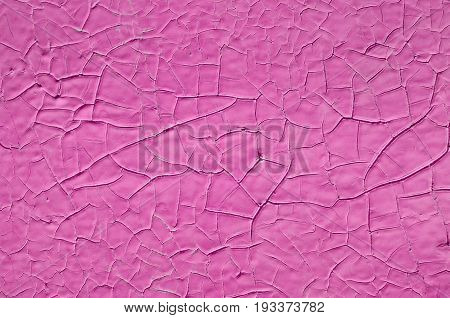 Texture of old paint on metal pink color background big size abstraction