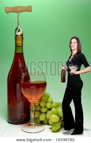 Frau mit Wein