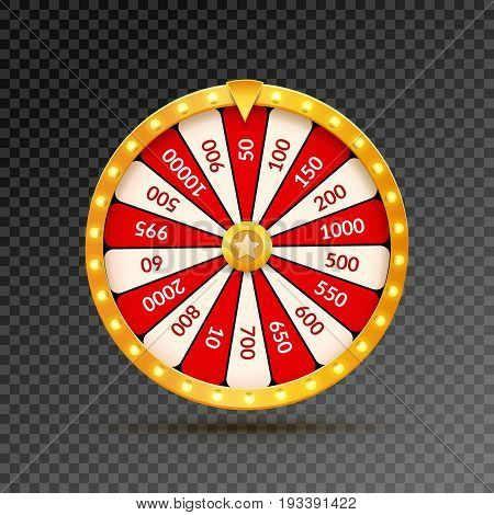 Wheel Of Fortune lottery luck illustration. Casino game of chance. Win fortune roulette. Gamble chance leisure.