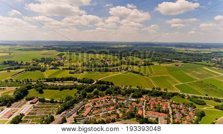 Aerial view of Memmingen city in Bavaria. Germany.