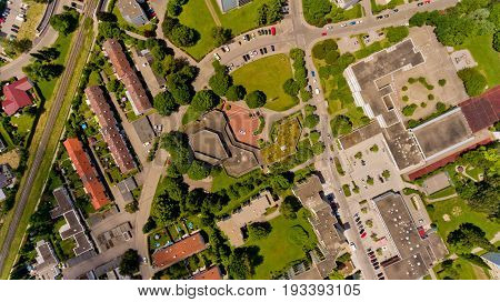 Top view of Memmingen city in Bavaria. Germany.