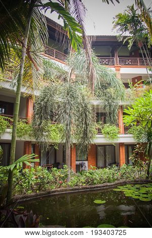 Bali luxury villa tropical paths in jungle
