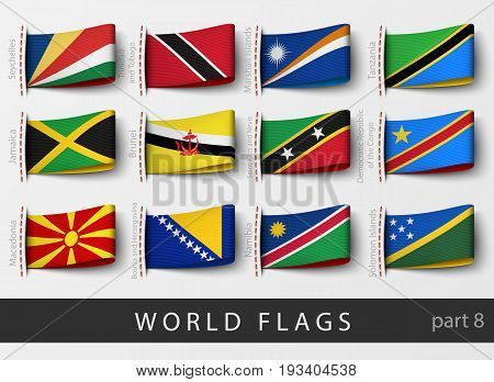 Vector set of flag labels of all countries