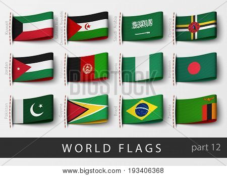 Vector set of flag labels of all countries