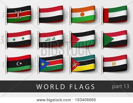 Vector set of flag labels of all countries