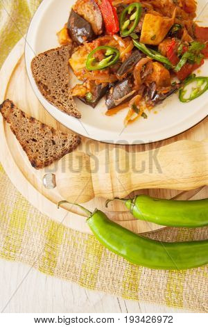 ajapsandali georgian dish of eggplant and meat