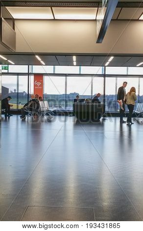 Airport Departures Lounge In Vienna