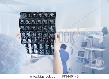 Doctor looking on the scan image. Medical check