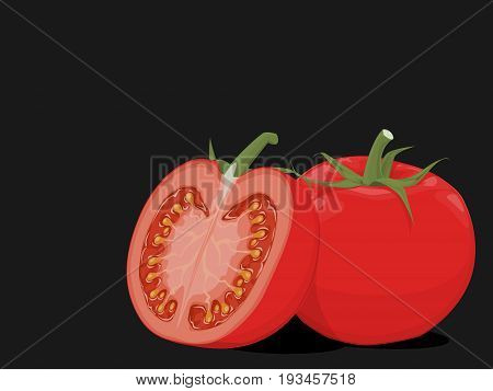 composition of tomatoes on black background,good detail