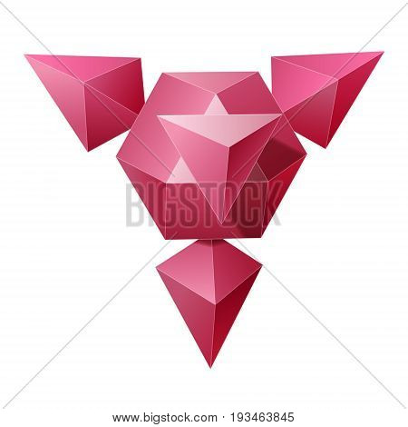 Vector complex geometric shape based on tetrahedron