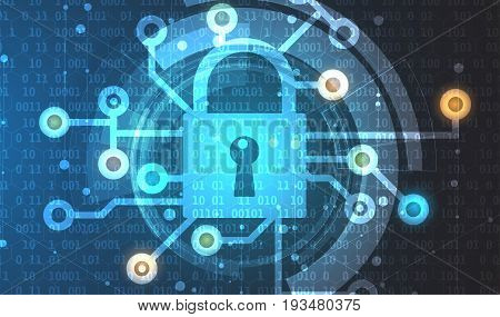 Cyber security and information or network protection. Future cyber technology web services for business and internet project