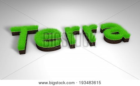 3D illustration turf athletic fields landscaping and advertising seeding, 3D image
