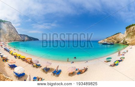 Porto Katsiki beach on the Ionian sea Lefkada island Greece.