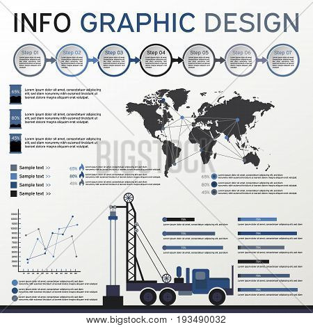 Oil and Gas Industry Elements. Info graphics Set. Vector