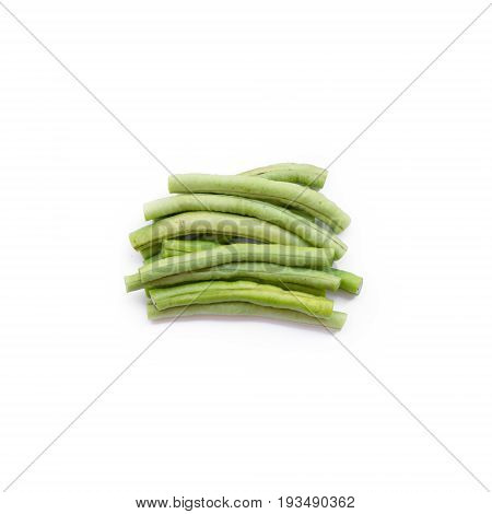 yardlong bean sliced isolated on white background.