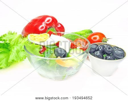greek salad with cheese olive and tomato