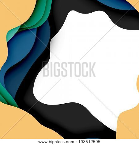 3d abstract background with cut shapes, business presentation, flyer template