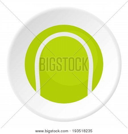 Ball for playing tennis icon in flat circle isolated vector illustration for web