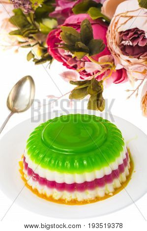 Easy low-calorie desser: fruit and berry jelly. Studio Photo