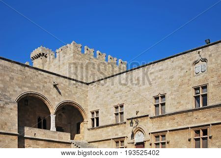 Rhodes Landmark Grandmasters Palace. Greece. Old town