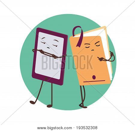 E-book and paper book. Funny flat characters.