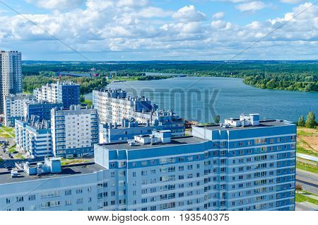 Minsk Streets From A Bird's-eye View. Flight Of A Quadrupter.