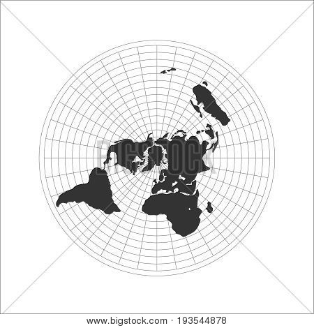 Flat Earth map logo. Vector illustration flat earth